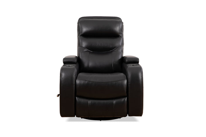 Emery Black Manual Recliner Chair With PU Leather Upholstery