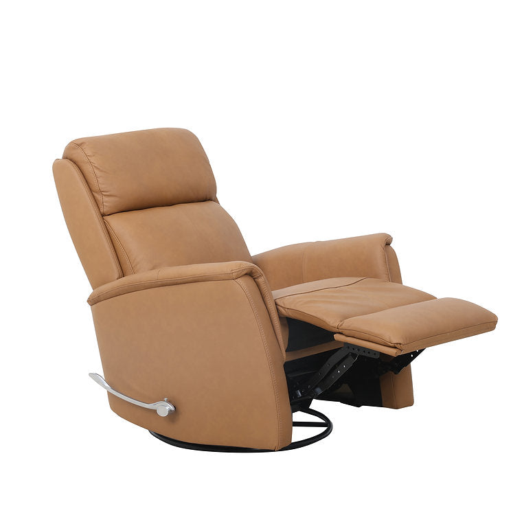Klassen Caramel Brown Rocker Recliner Chair In Leather Upholstery