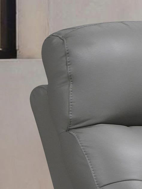 Lords Light Grey Power Recliner Chair With Leather Upholstery