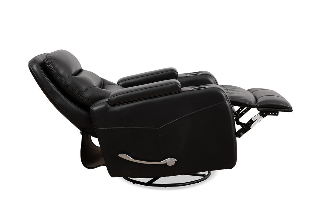 Emery Black Manual Recliner Chair With PU Leather Upholstery