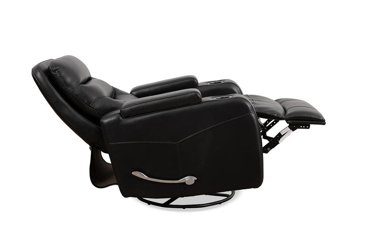 Emery Black Manual Recliner Chair With PU Leather Upholstery