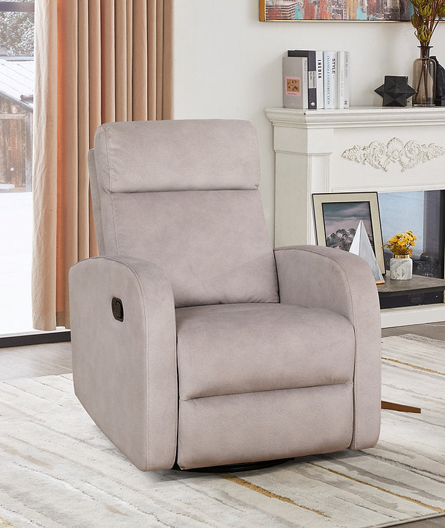 Willgor Light Grey Manual Recliner Chair In Fabric Upholstery