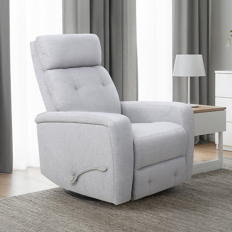 Finn Light Grey Manual Recliner Chair In Fabric Upholstery