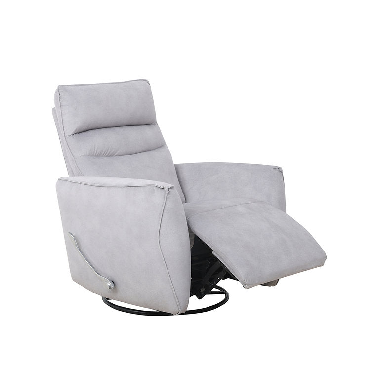 Mezain Silver Grey Rocker Recliner Chair In Fabric Upholstery