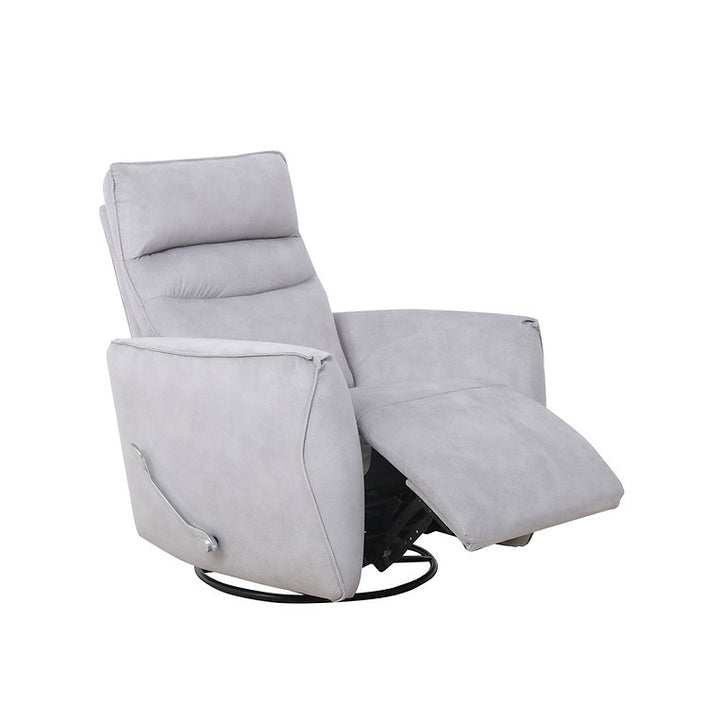 Mezain Silver Grey Rocker Recliner Chair In Fabric Upholstery