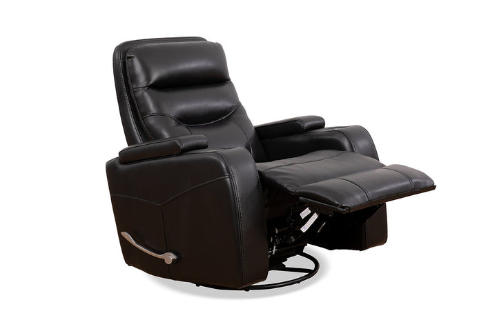 Emery Black Manual Recliner Chair With PU Leather Upholstery