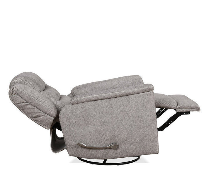 Langer Grey Manual Recliner Chair In Fabric Upholstery