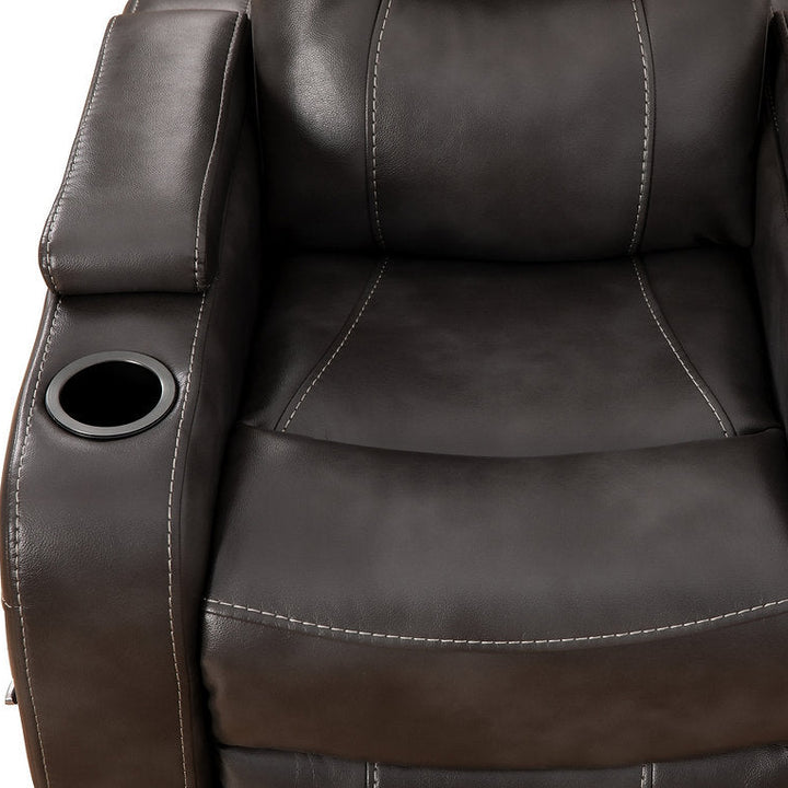 Emery Grey Manual Recliner Chair With PU Leather