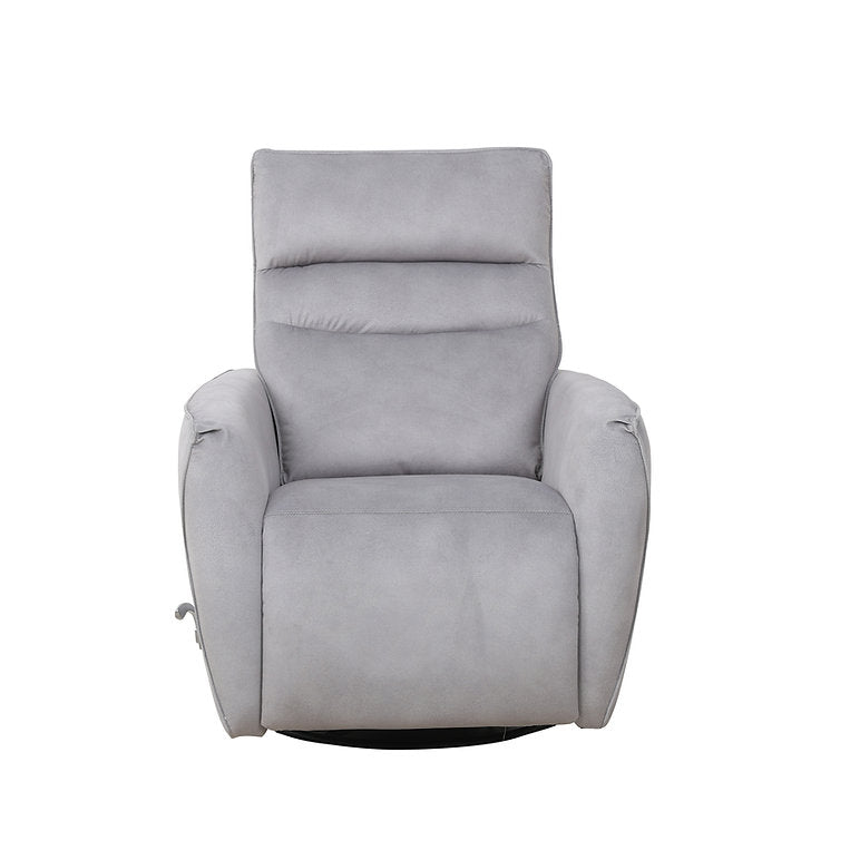 Mezain Silver Grey Rocker Recliner Chair In Fabric Upholstery