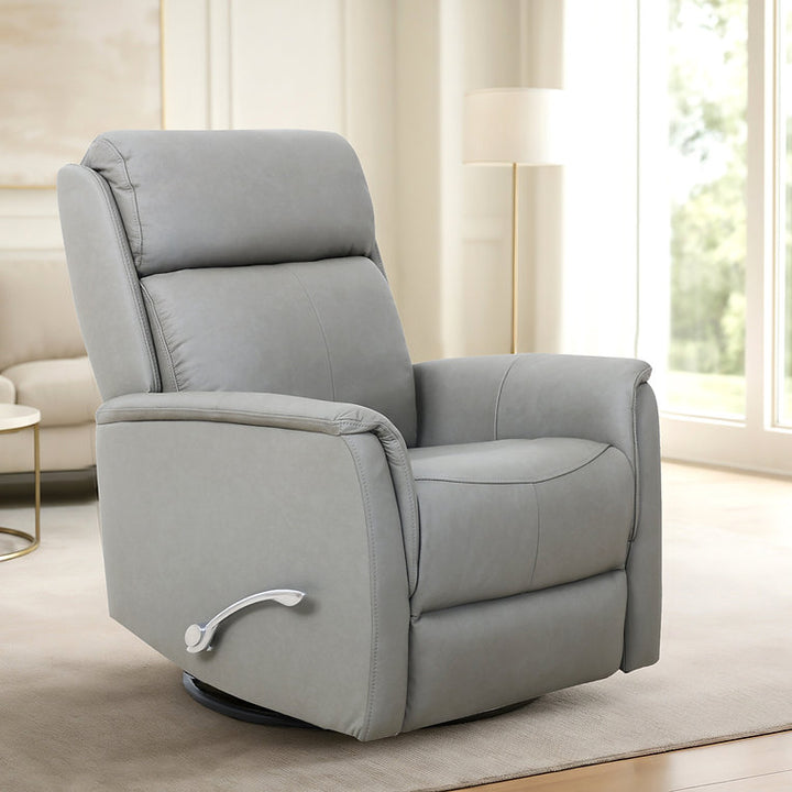 Klassen Pewter Grey Rocker Recliner Chair In Leather Upholstery
