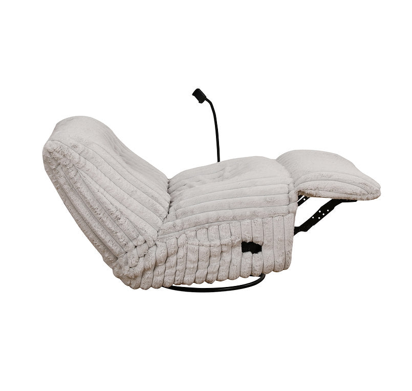 Viscal White Manual Recliner Chair With Fabric Upholstery