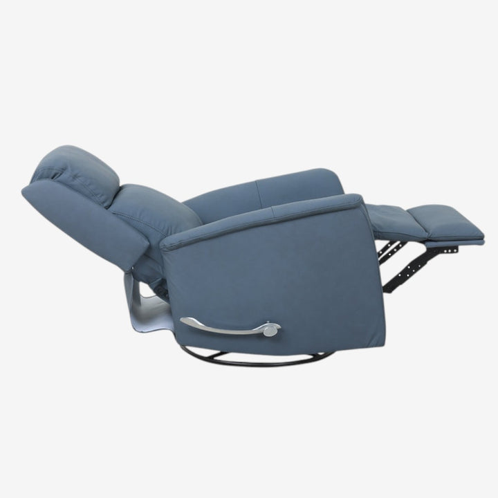 Klassen Blue Rocker Recliner Chair In Leather Upholstery