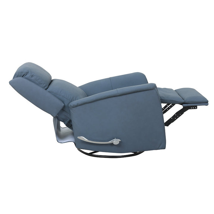 Klassen Blue Rocker Recliner Chair In Leather Upholstery