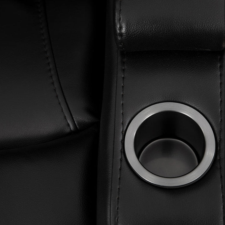 Emery Black Manual Recliner Chair With PU Leather Upholstery