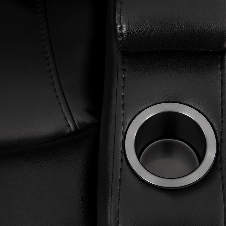 Emery Black Manual Recliner Chair With PU Leather Upholstery