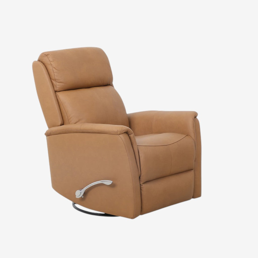 Klassen Caramel Brown Rocker Recliner Chair In Leather Upholstery