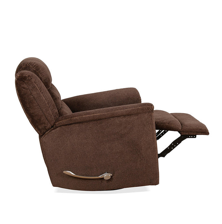 Langer Brown Manual Recliner Chair In Fabric Upholstery