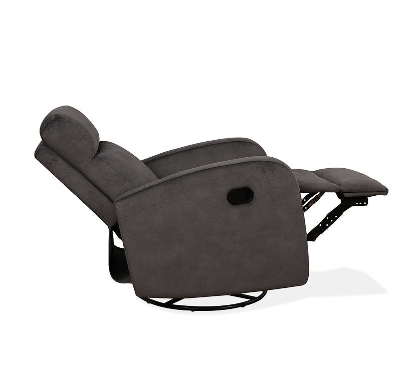 Willgor Charcoal Manual Recliner Chair In Fabric Upholstery