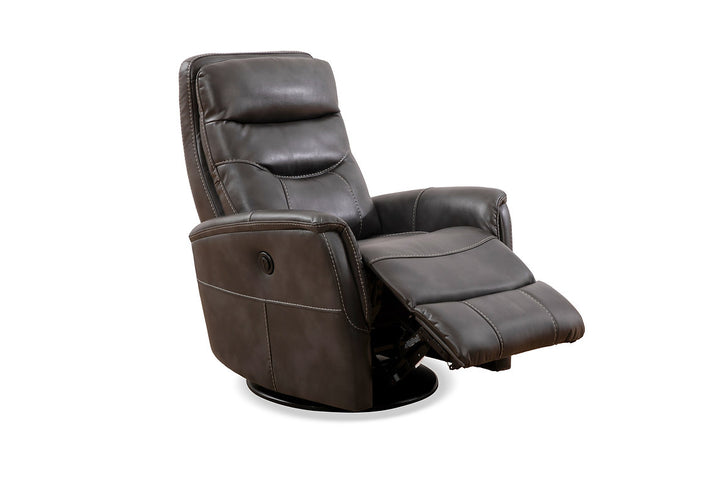 Mufin Dark Grey Power Recliner Chair With PU Leather Upholstery
