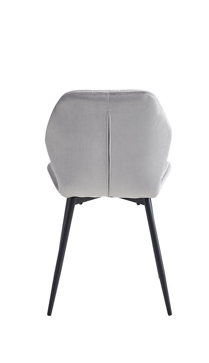 Luis Dining Table Set For 6 With Light Grey Velvet Upholstered Chairs