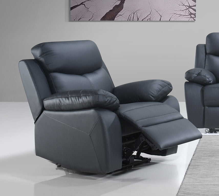 Barrie Black Power Recliner Chair In Leather Upholstery