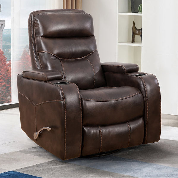 Emery Brown Manual Recliner Chair With PU Leather