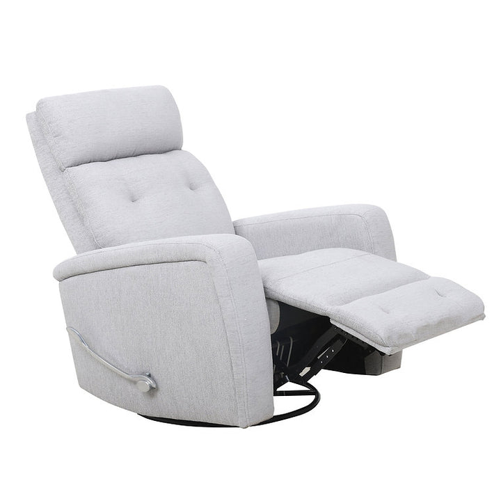 Finn Light Grey Manual Recliner Chair In Fabric Upholstery