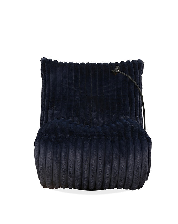 Viscal Navy Blue Manual Recliner Chair With Fabric Upholstery