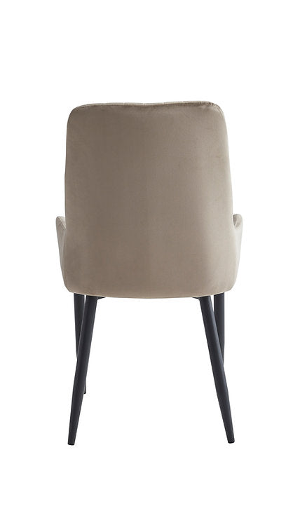 Cester 7-Piece Dining Table Set With Beige Velvet Upholstered Chairs