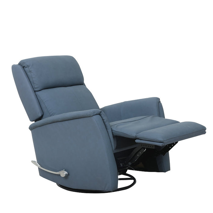 Klassen Blue Rocker Recliner Chair In Leather Upholstery