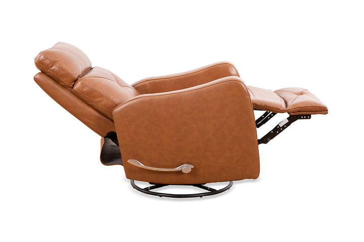 Aspen Caramel Manual Recliner In Leather Upholstery