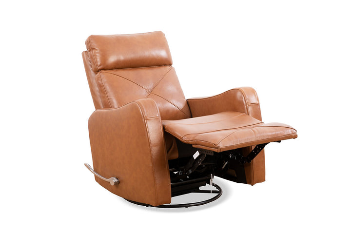 Aspen Caramel Manual Recliner In Leather Upholstery
