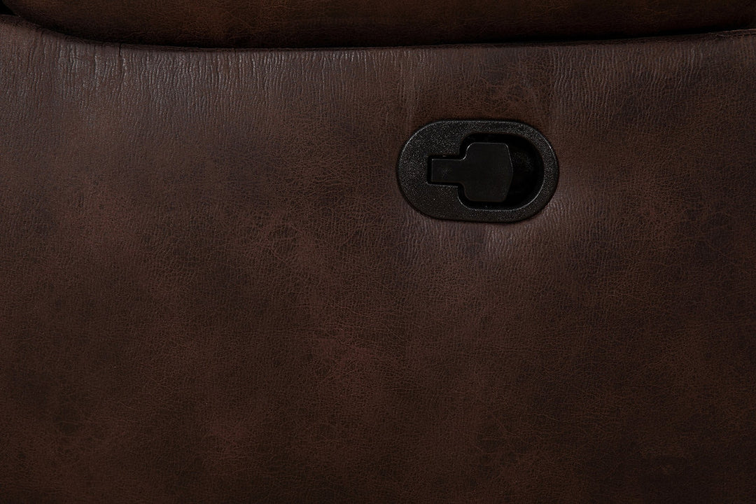 Eburn Brown Manual Rocking Chair In Elephant Skin Fabric Upholstery
