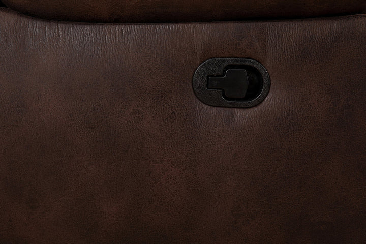 Eburn Brown Manual Rocking Chair In Elephant Skin Fabric Upholstery
