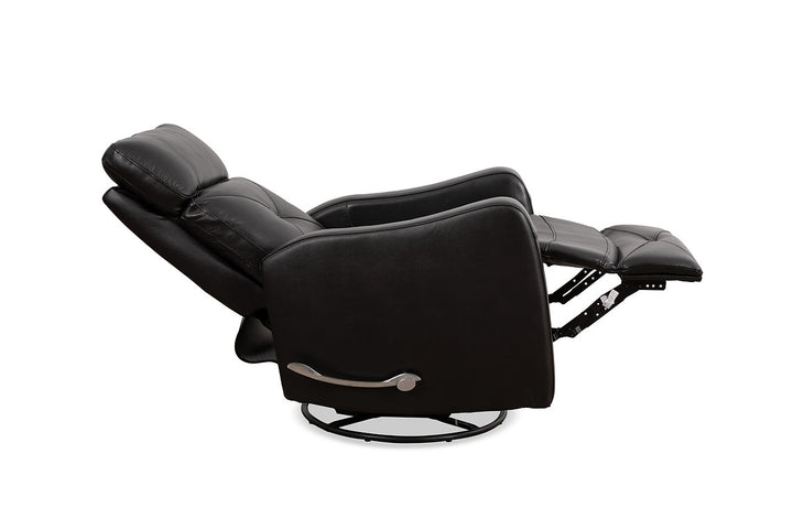 Aspen Black Manual Recliner In Leather Upholstery