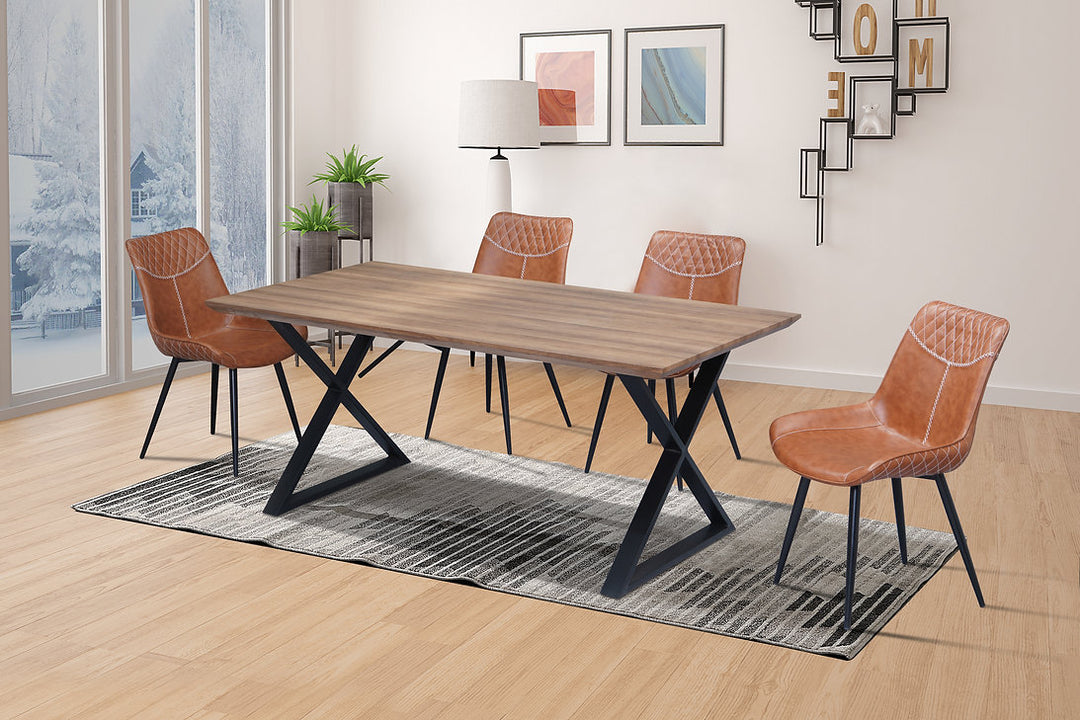 Vice Dinette Table Set For 6 With PU Upholstered Chairs