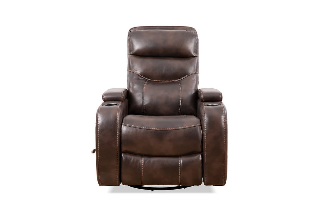 Emery Brown Manual Recliner Chair With PU Leather