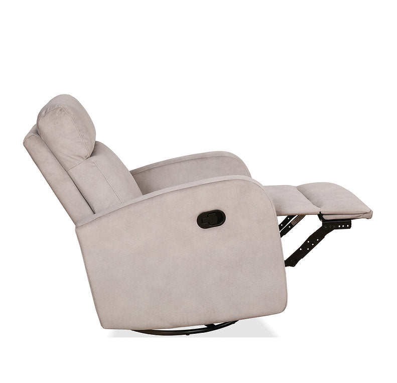 Willgor Light Grey Manual Recliner Chair In Fabric Upholstery