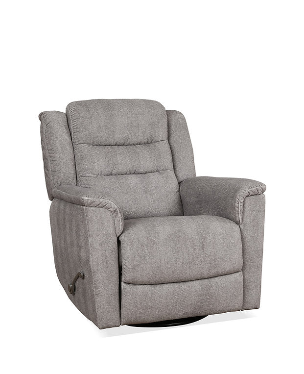 Langer Grey Manual Recliner Chair In Fabric Upholstery