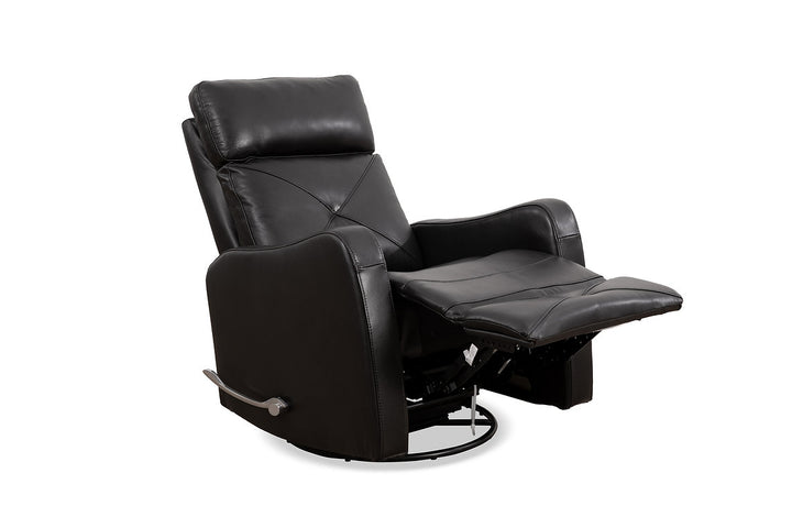 Aspen Black Manual Recliner In Leather Upholstery