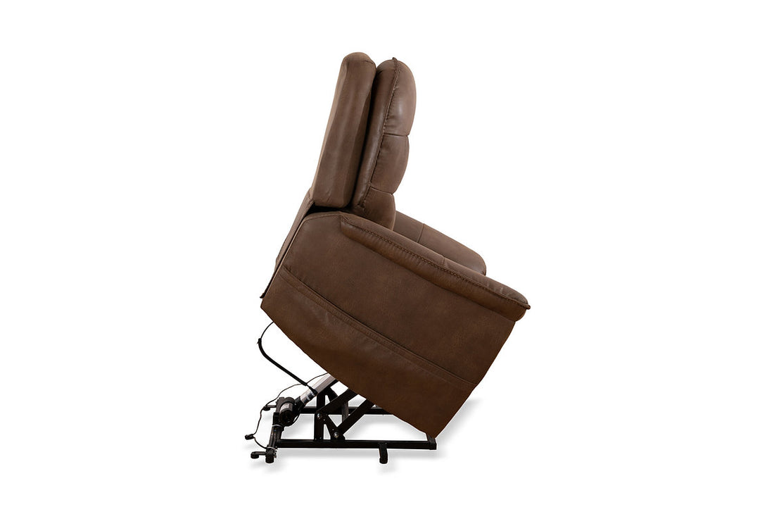 Seville Brown Power Recliner Chair In PU Leather Upholstery