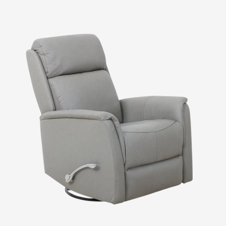 Klassen Pewter Grey Rocker Recliner Chair In Leather Upholstery