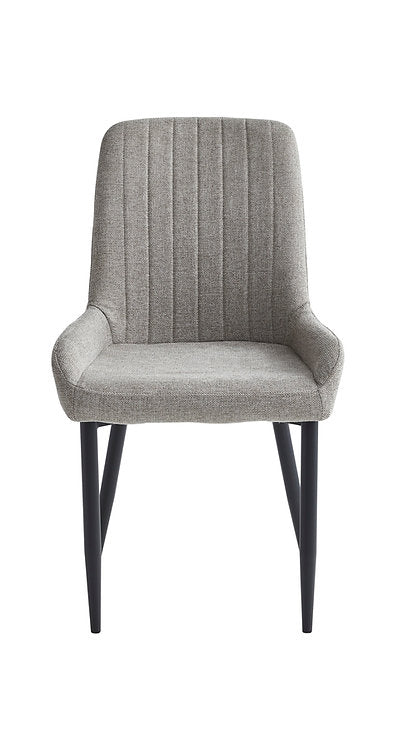 Cester 7-Piece Dining Table Set With Grey Velvet Upholstered Chairs