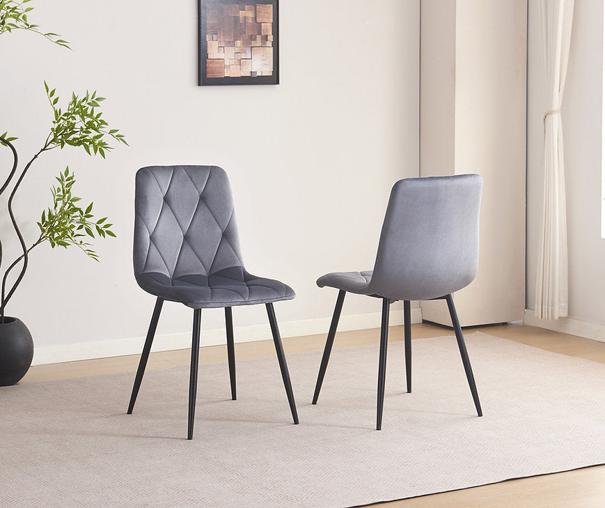Croft 5-Piece Dining Table Set With Velvet Upholstered Chairs