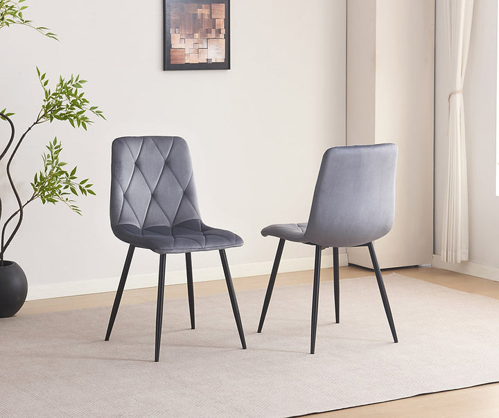 Croft 5-Piece Dining Table Set With Velvet Upholstered Chairs