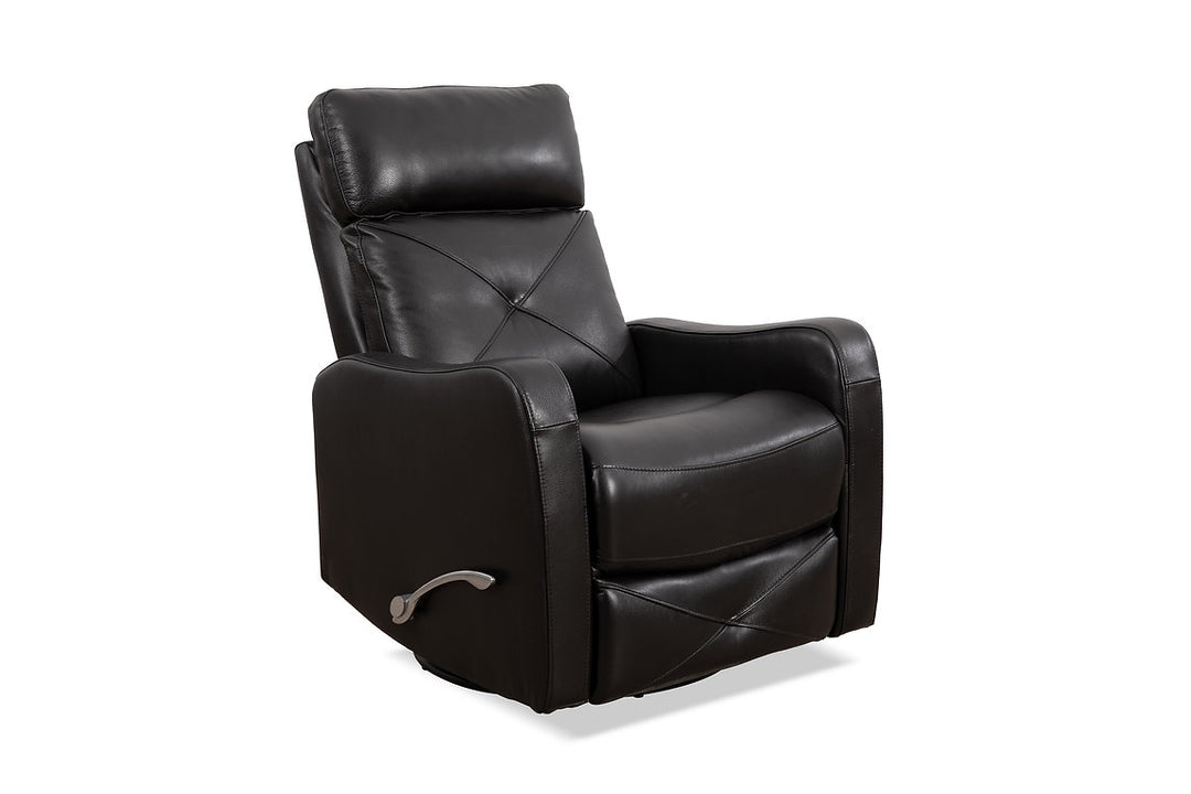 Aspen Black Manual Recliner In Leather Upholstery