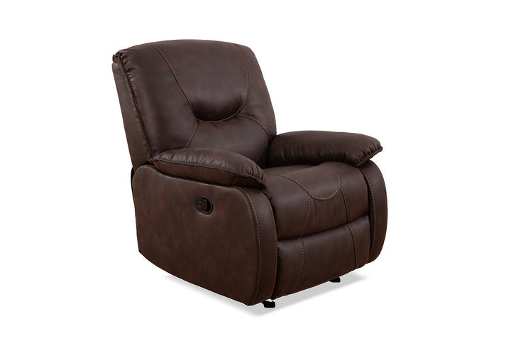 Eburn Brown Manual Rocking Chair In Elephant Skin Fabric Upholstery