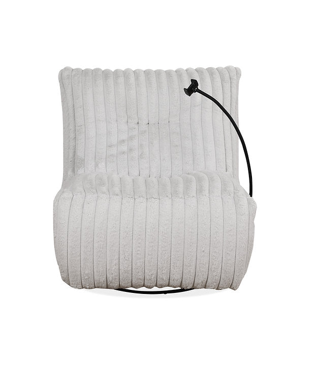 Viscal White Manual Recliner Chair With Fabric Upholstery