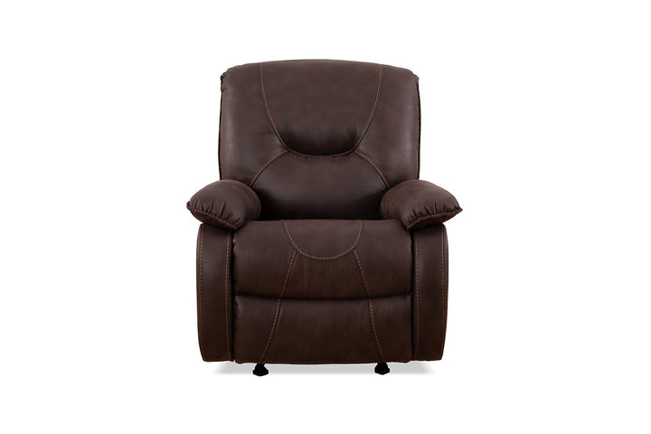 Eburn Brown Manual Rocking Chair In Elephant Skin Fabric Upholstery