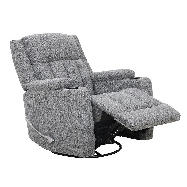 Neutron Grey Rocker Recliner Chair In Fabric Upholstery